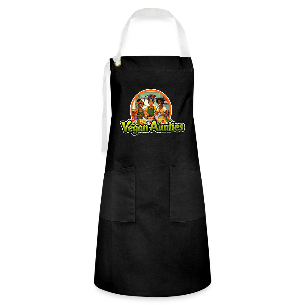 Vegan Aunties Apron - black/white