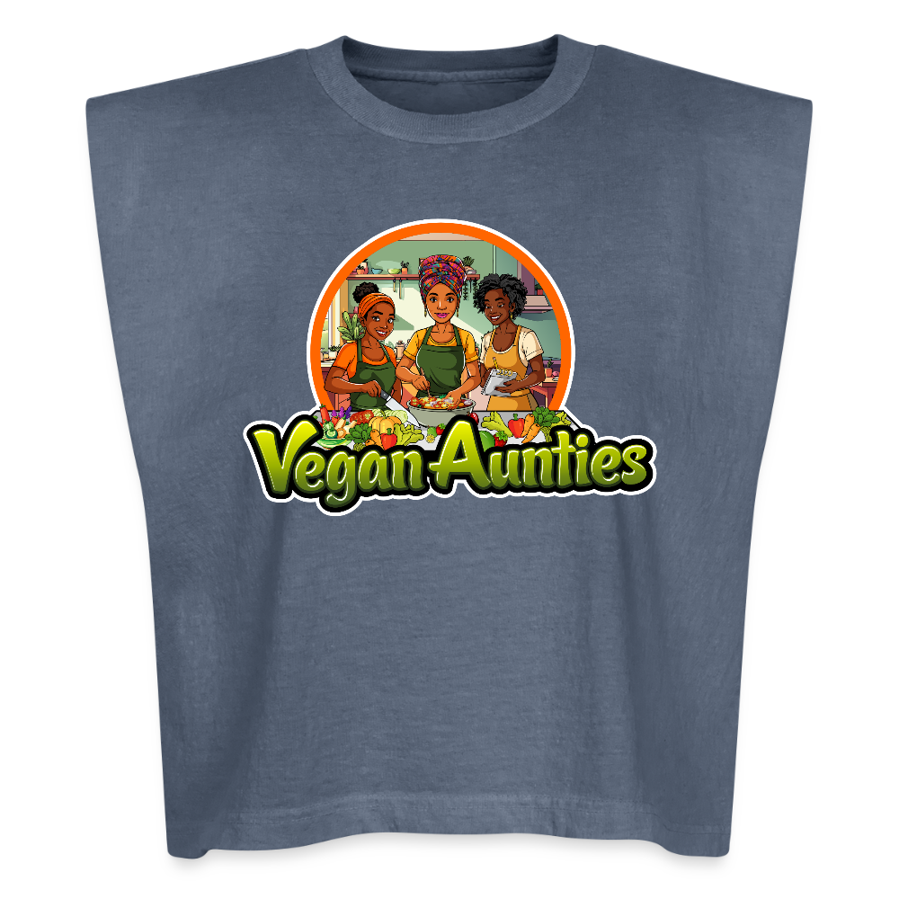 Vegan Auntie's Women's Muscle Tank - faded navy